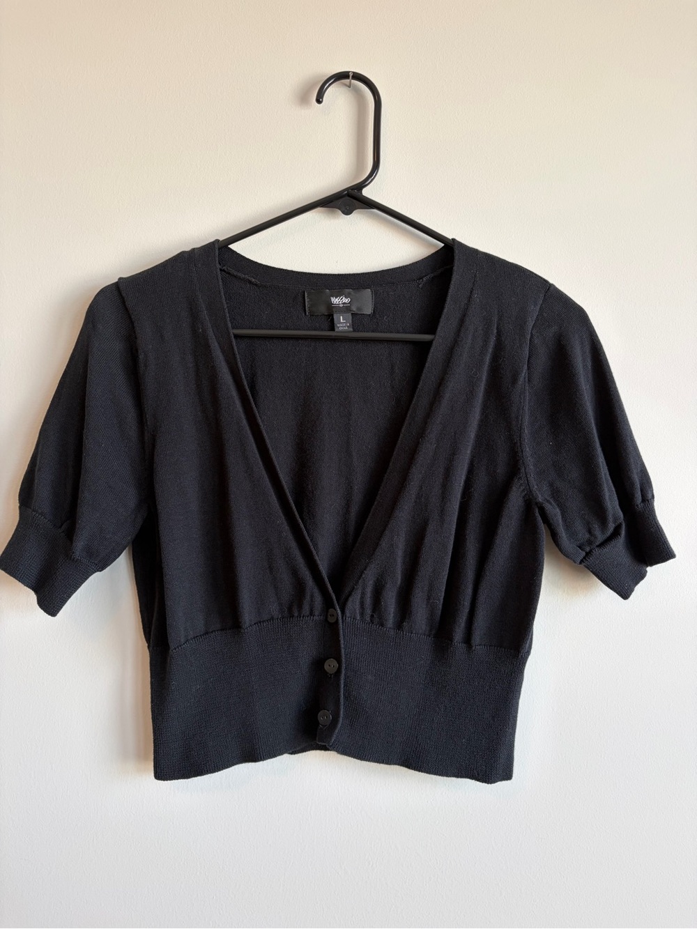 Mossimo Supply Co. Black Short Sleeve Button Cardigan
